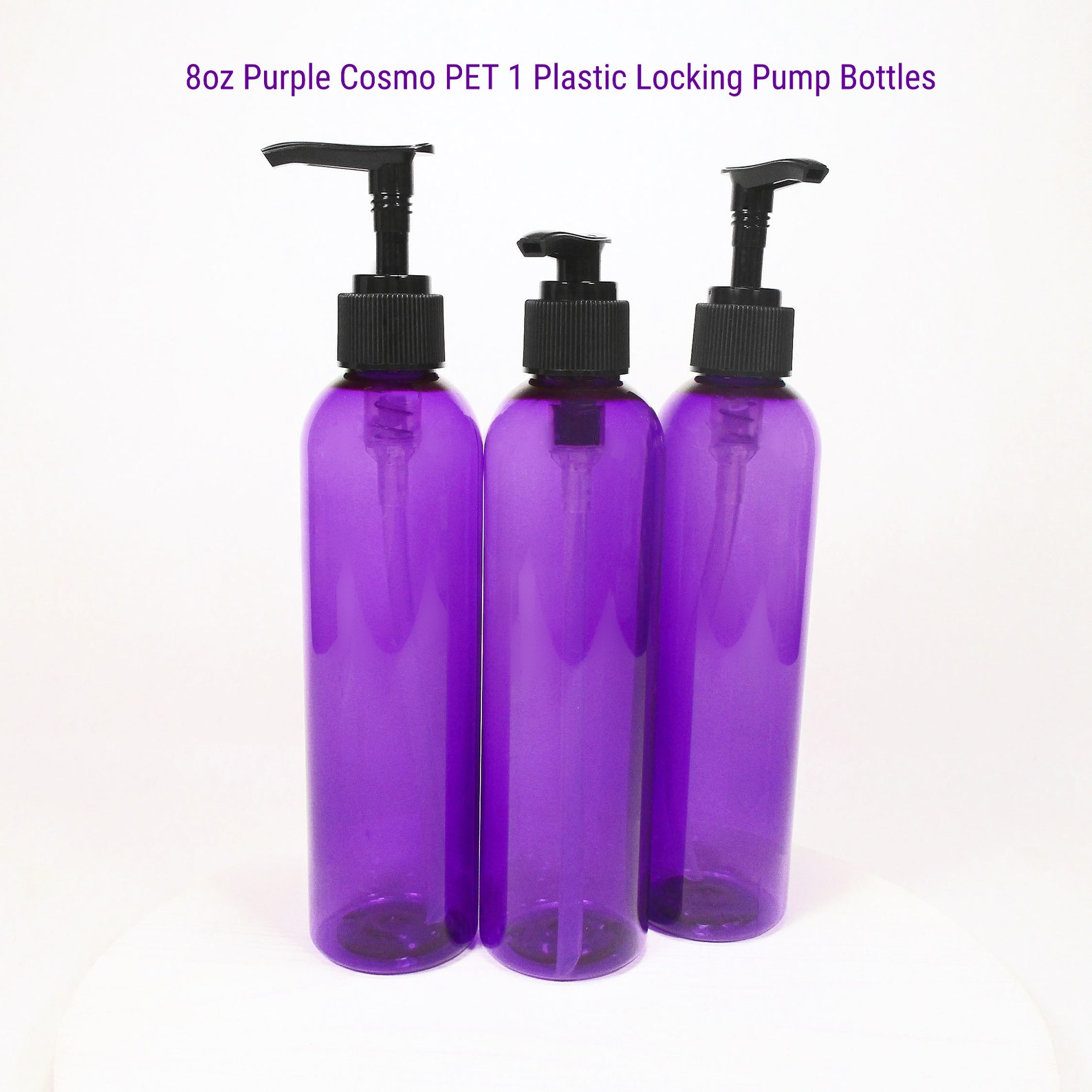 8 oz pump bottles set of 2 bottles purple empty plastic Etsy