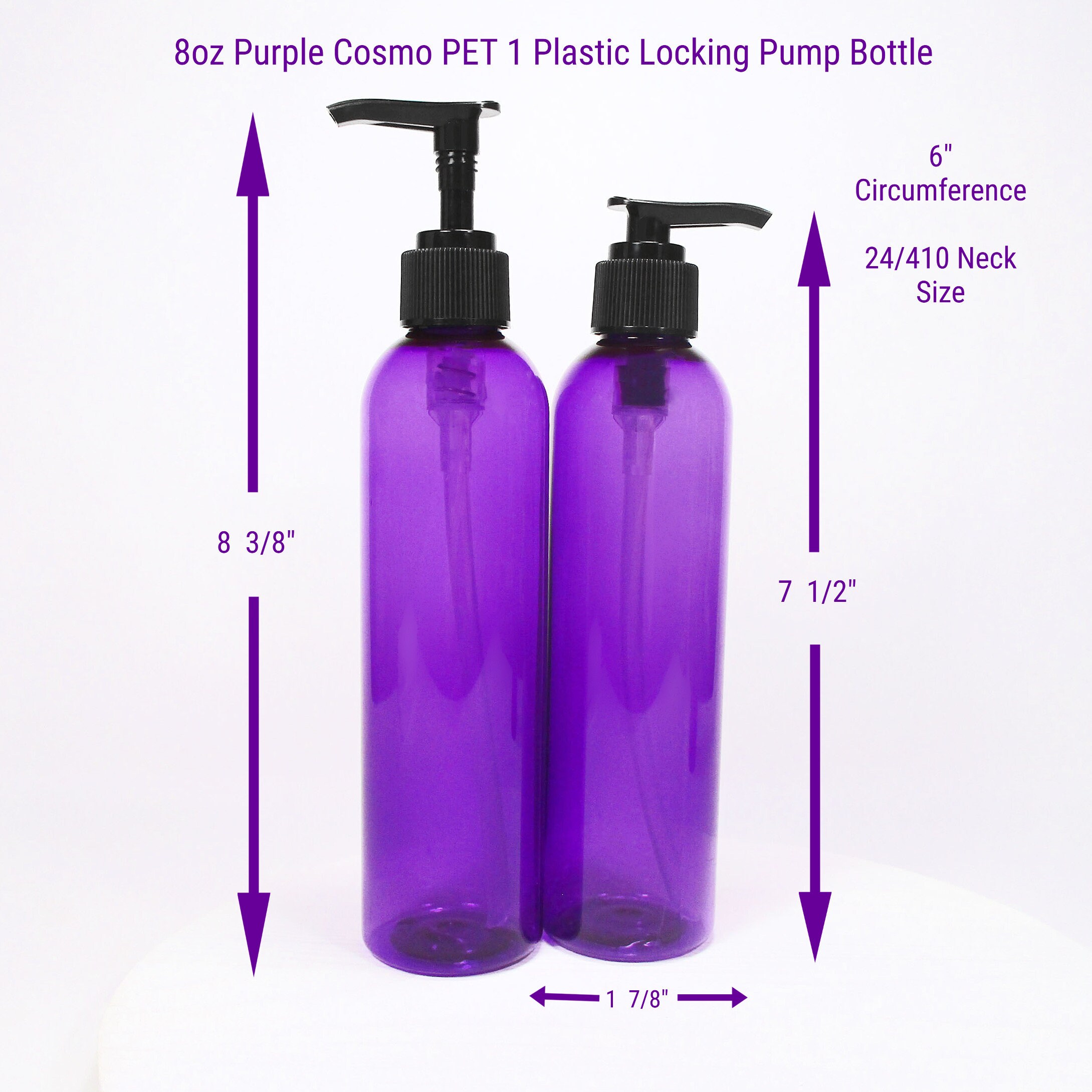 8 Oz Pump Bottles Set of 2 Purple Plastic Bottles Soap Etsy UK