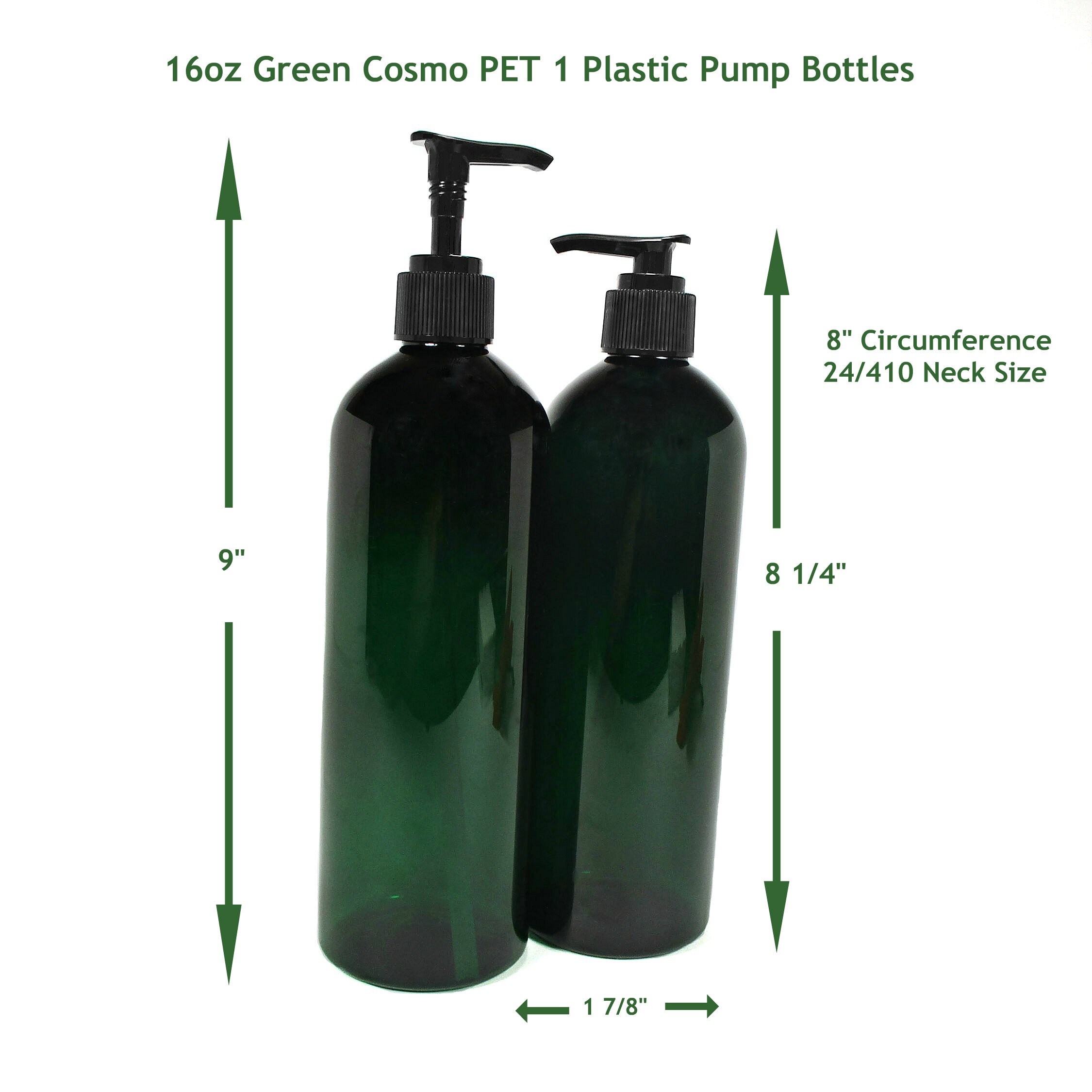 16 Oz Pump Bottles Set of 2 Green Empty Bottles Plastic Etsy UK
