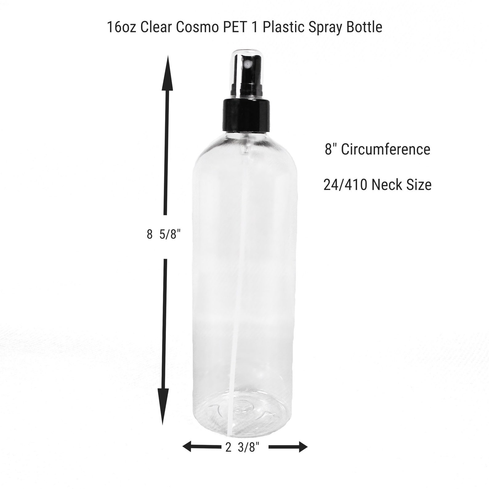 16 oz spray bottles set of 2 bottles clear plastic bottles Etsy