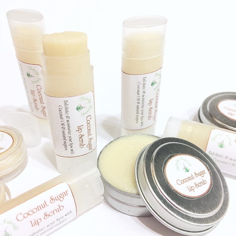 Lip Scrub Coconut Sugar Lip Scrub With Coconut Oil a Etsy