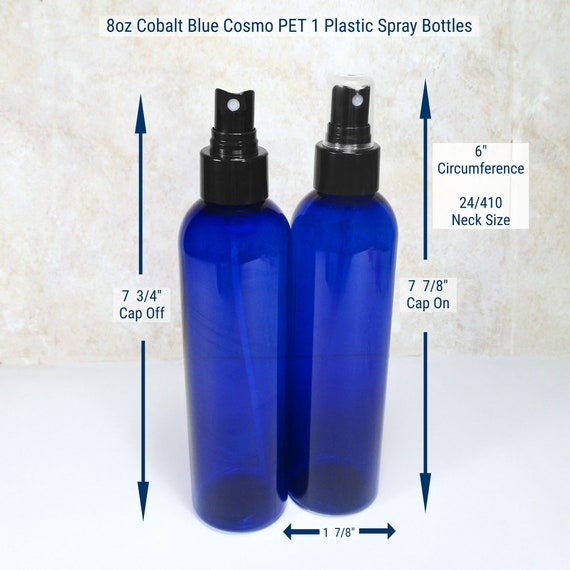 1 Oz Plastic Bottles Set of 5 Squeeze Bottles, Blue Boston Round Empty  Travel Bottles With White or Black Disc Bottle Cap Dispenser 
