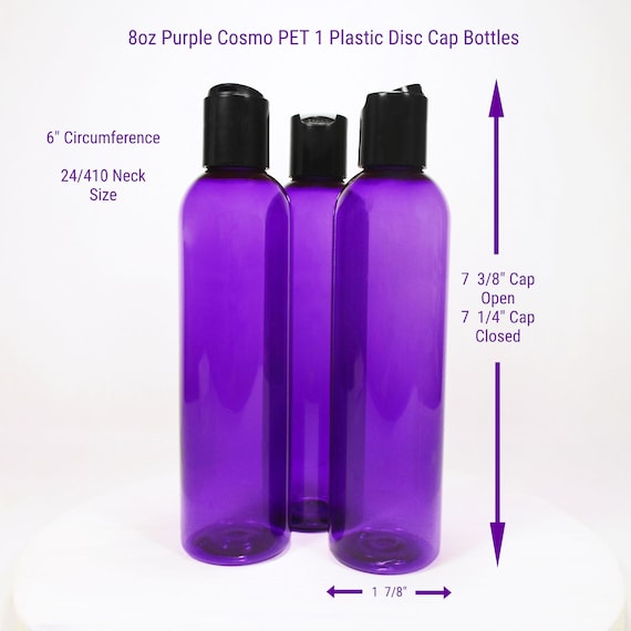 16 oz Purple PET Cosmo Round Bottles (Bulk), Caps NOT included