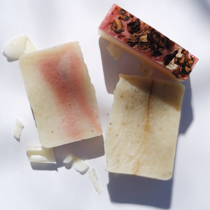 Sensitive Skin Natural Handmade Soap bar Body Face bar Vegan Unscented for all skin types natural skincare 4 oz image 1
