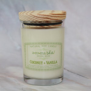 Coconut + Vanilla Natural Soy Candle - Phthalate-Free