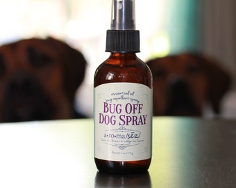 Bug Off Dog Essential Oil Spray | Amber Glass Bottle | Repells Bugs