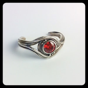 Silver Fire Opal Cuff