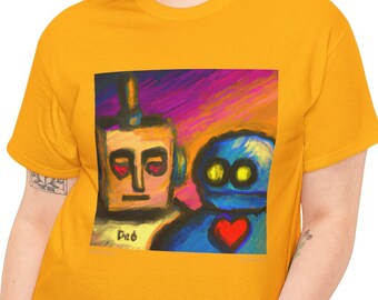 Robot Couple - Unisex Heavy Cotton Tee
