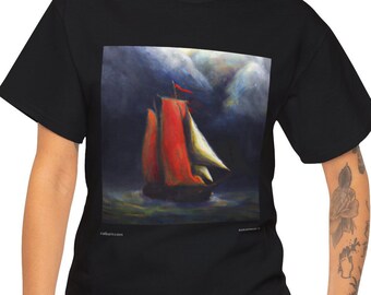 Dark Night On The Seas - Unisex Heavy Cotton Tee