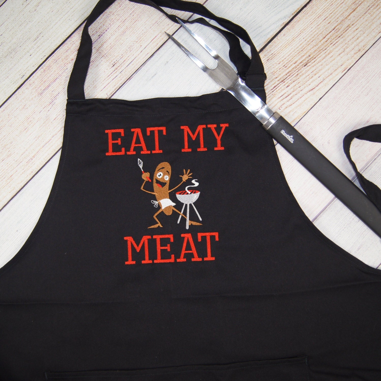 Funny Mens Apron, Funny Apron For Men, Chef Apron Men, Eat My Meat Ap…