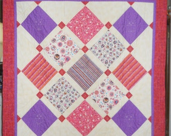 Patchwork Owl Quilt: 54" Cotton Throw, Teen Dorm Decor