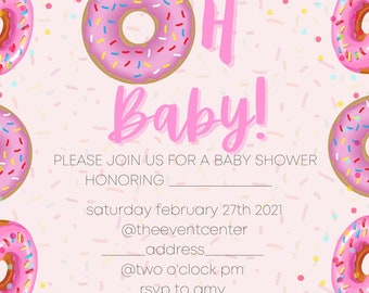 Customized Baby Shower Sprinkle Donut Themed
