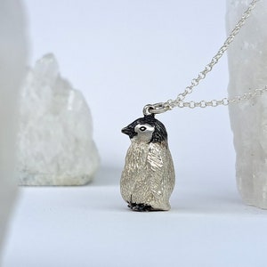 Antarctic Baby Penguin Silver Pendant/Necklace — Adorable South Pole Charm Jewelry Gift