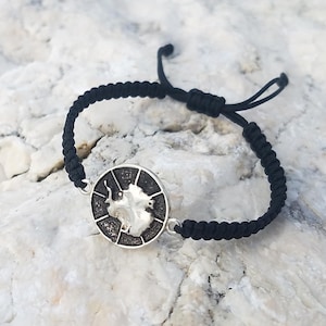 Antarctica Macrame Bracelet: Adjustable Silver Charm Gift for South Pole Explorers & Adventurers