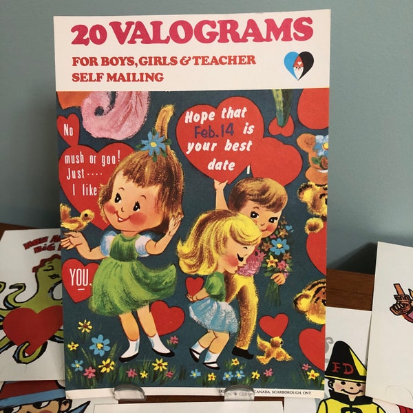 NOS Doubl Glo Valentine Kit Valentines Day Valograms Anthropomorphic