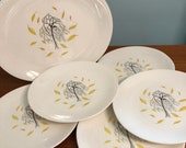 Falling Leaves Autumn Plates Johnson Bros Brother China Weeping Willow Tree