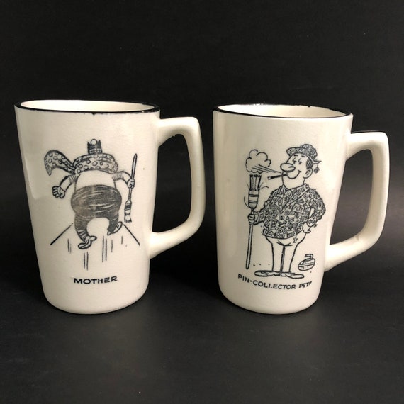 Novelty Curling Characters by Banks Curling Ceramic Mug Cup - Etsy Canada