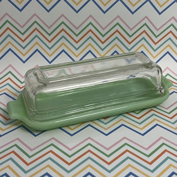 Fire King Jadeite Butter Dish Jadite Green Glass Etsy