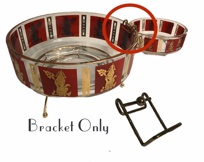 Glass Chip and Dip Bracket Gold Chip Bracket MCM Mid Century