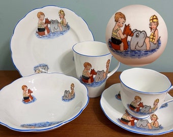 RARE Children’s Royal Albert Dish Set Plate Bowl Mug Cup and Saucer