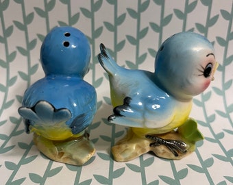 美品！ レフトン ブルーバード ソルト&ペッパー Vintage 50s Lefton Bluebird Figurines Blue Birds Porcelain