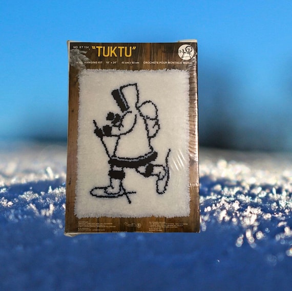 Tuktu Inuit Wall Hanging Kit Latch Hook Rug Snowshoe Bouquet Brand New