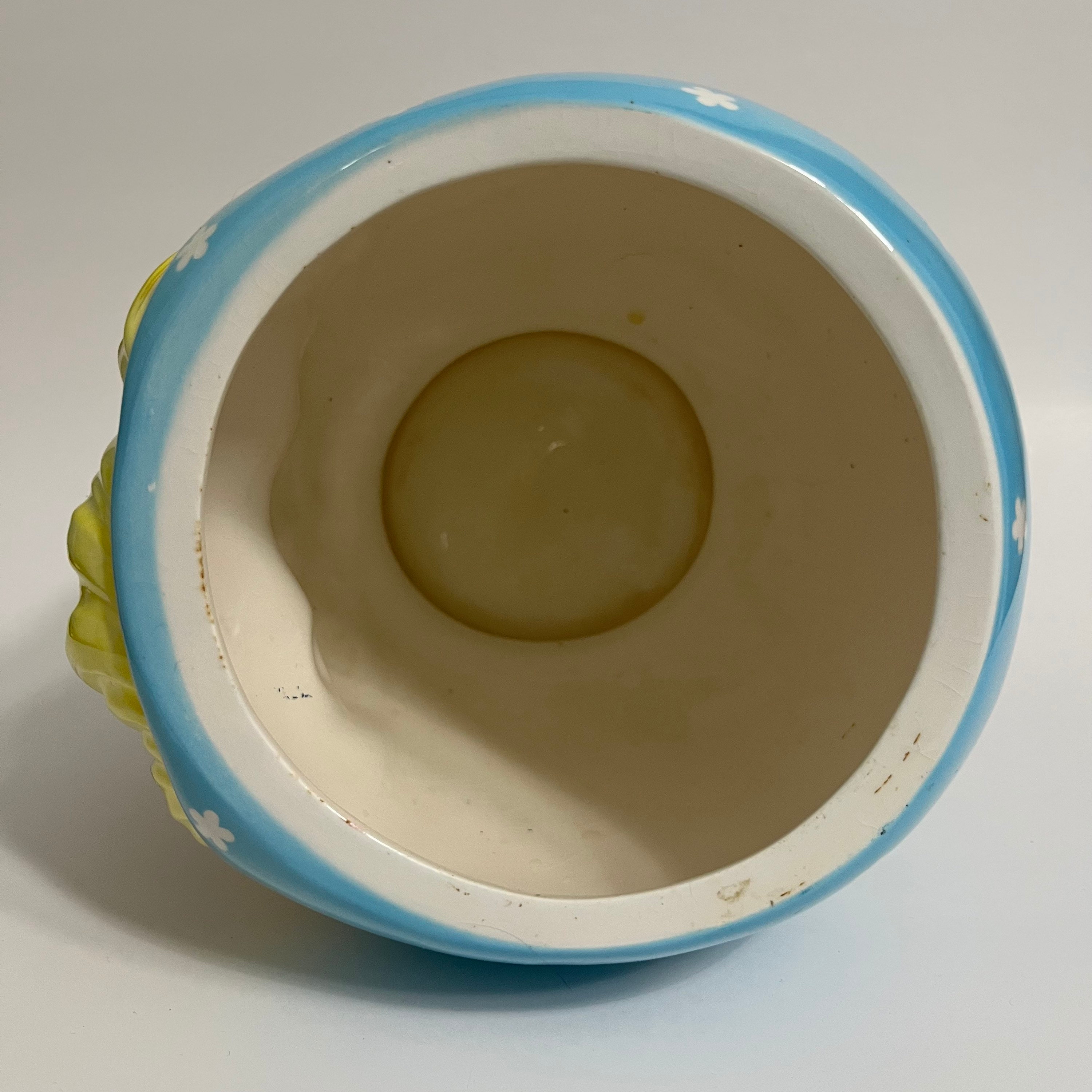 Napco Blue Miss Cutie Pie Cookie Jar Ceramic Kitsch Vintage