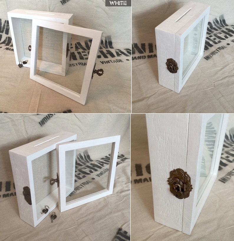 Rustic Piggy Bank Shadow Box 10x10x3 Keepsakes Display Case Etsy