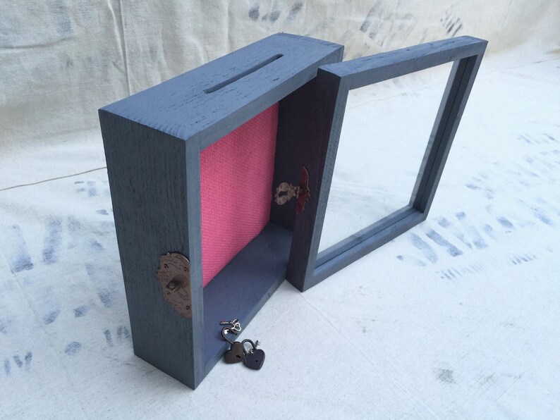 Rustic Piggy Bank Shadow Box 10x10x3 Keepsakes Display Case Etsy