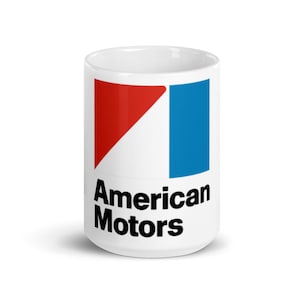 AMC White Glossy Mug -  American Motors Corporation 15oz