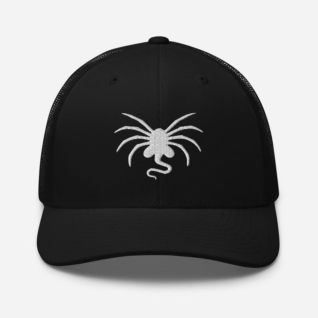 Alien Parasite Hat - Premium Embroidered Trucker Hat - Retro Sci-fi ...