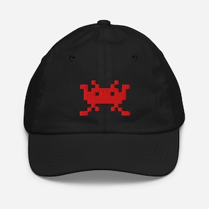 Space Invader – Premium Youth Baseball Cap – Retro Gamer Embroidered Hat