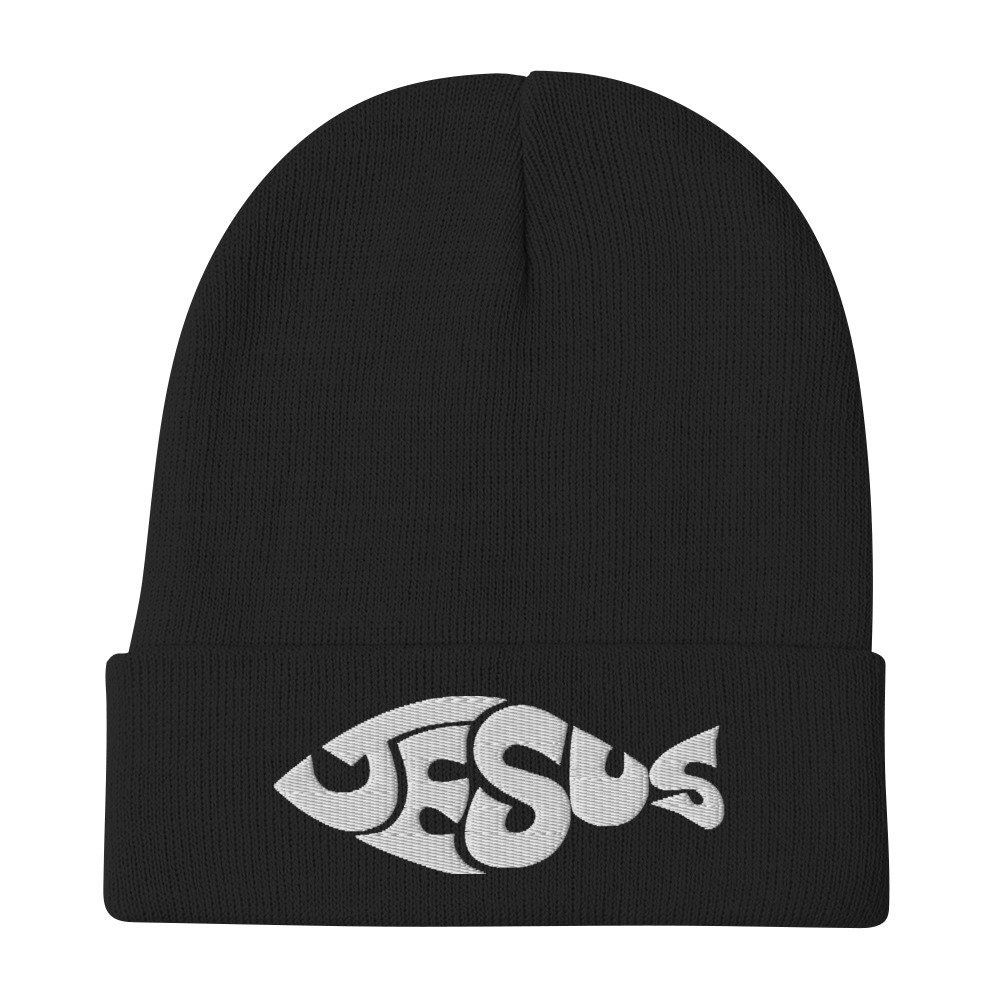 Jesus Fish - Premium Embroidered Beanie - Etsy