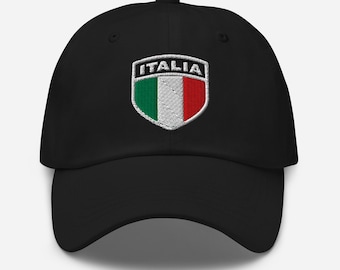 Italia Dad Hat – Premium Embroidered Italian Flag Shield – Heritage Pride Cap