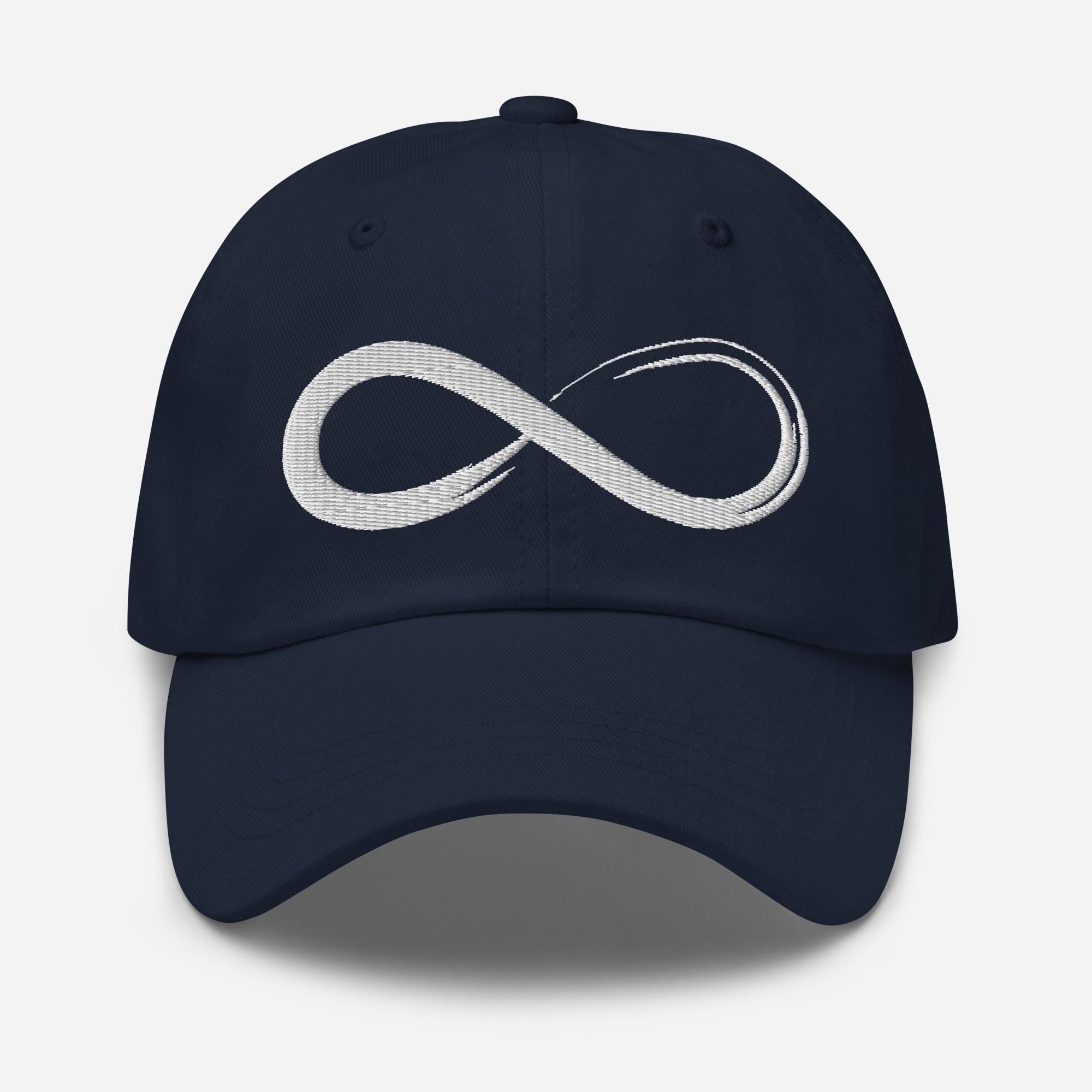 【ILLEDIT】 INFINITY EMBLEM BALL CAP NAVY Tech Design Infinity Symbol Baseball Cap Embroidered Cotton