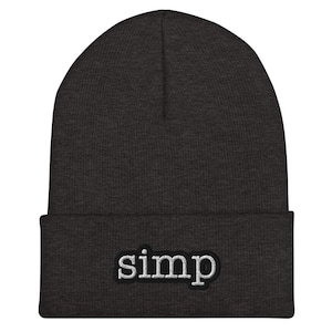 Simp Beanie – Embroidered Internet Meme Hat – Funny Cuffed Cap for Gamers & Trolls