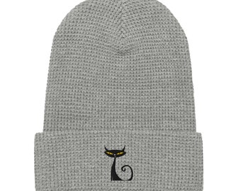 Black Cat - Waffle beanie - Halloween
