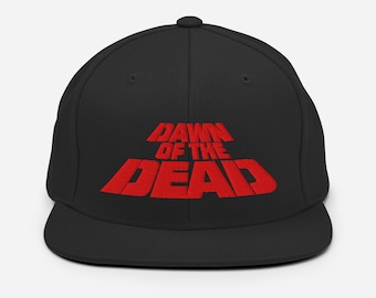 Dawn of the Dead – Premium Embroidered Snapback Hat – Vintage Horror Zombie Movie film Cap