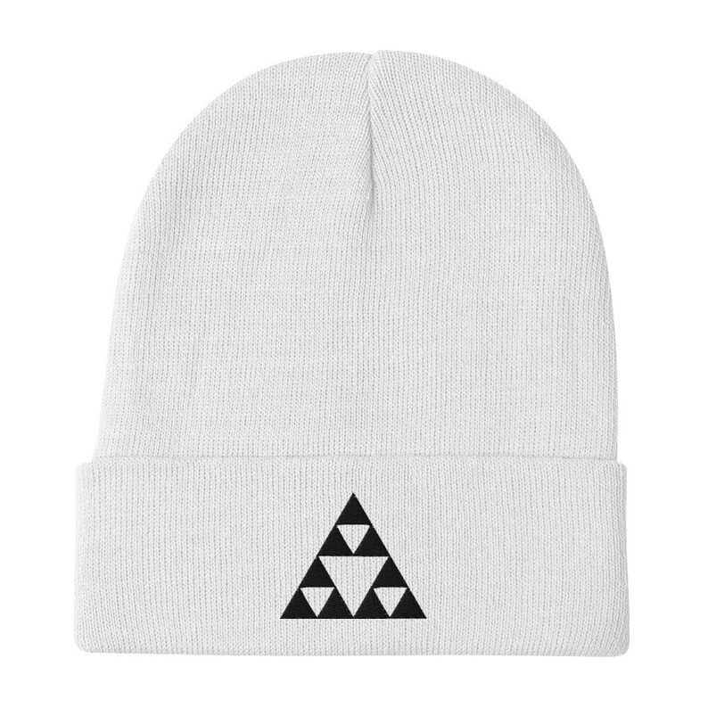 Sierpinski Triangle – Premium Embroidered Beanie – Geometric Fractal ...