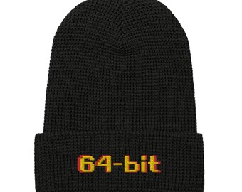 64-bit - Premium Waffel Beanie Classic Retro Gaming