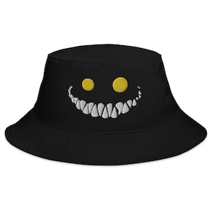 Cheshire Cat Smile - Bucket Hat - Alice In Wonderland- Yellow Eyes
