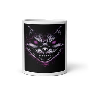 Cheshire Cat White glossy mug - AI Alice in Wonderland Art