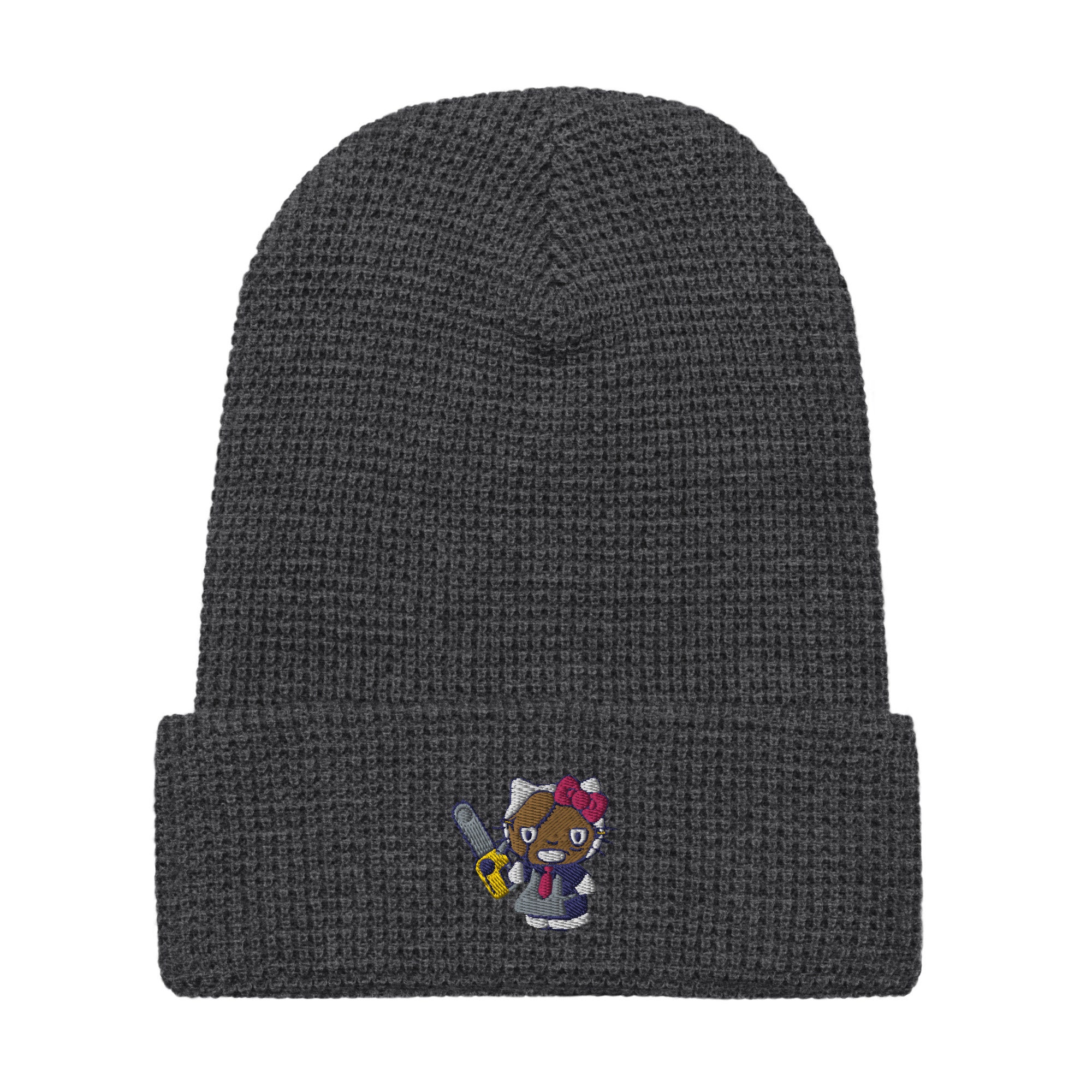 2点セット 25AW MARK&LONA Furry Cat Beanie Leatherface Kitty Beanie – Premium Waffle Knit Hat – Cute Horror