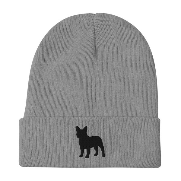 French Bulldog Silhouette - Premium Embroidered Beanie