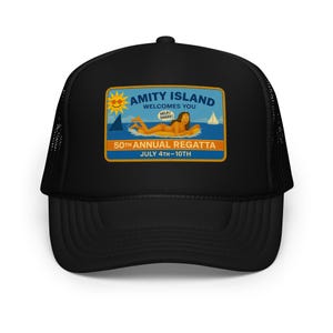 Amity Island – Premium Foam Trucker Hat – Jaws Movie 50th Annual Regatta Cap
