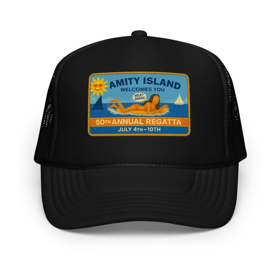 Amity Island – Premium Foam Trucker Hat – Jaws Movie 50th Annual Regatta Cap