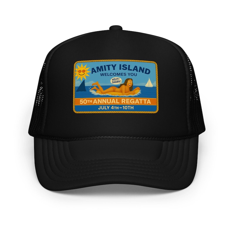 Amity Island – Premium Foam Trucker Hat – Jaws Movie 50th Annual Regatta Cap