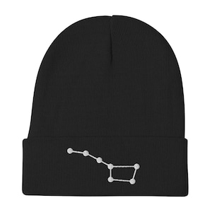 Big Dipper – Premium beanie met omslag – Minimalistische geborduurde hoed Ursa Major Constellation
