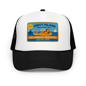 Amity Island – Premium Foam Trucker Hat – Jaws Movie 50th Annual Regatta Cap