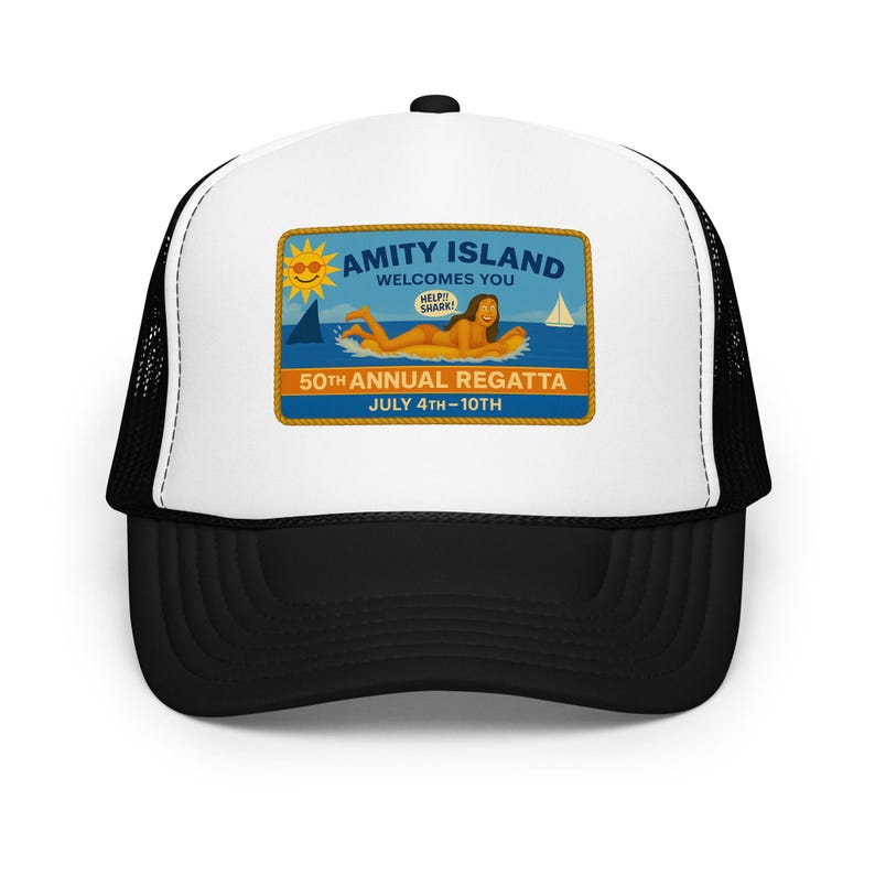 Amity Island – Premium Foam Trucker Hat – Jaws Movie 50th Annual Regatta Cap